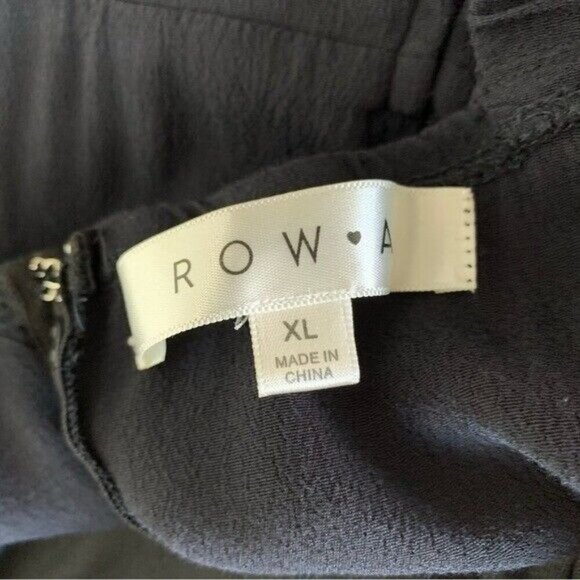 Row A XL Black Sleeveless Wide Leg Jumpsuit Flowy Lightweight Stretchy Chic - Picture 6 of 7